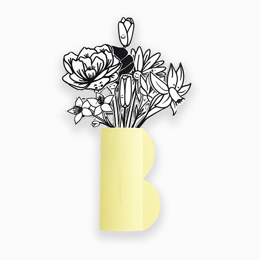 kit bouquet de fleurs et vase