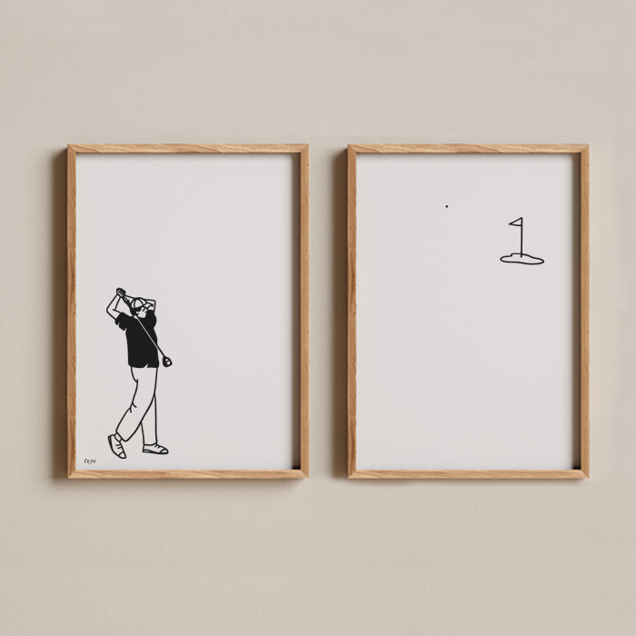 Duo d'affiches les sportifs - Le  golf swing