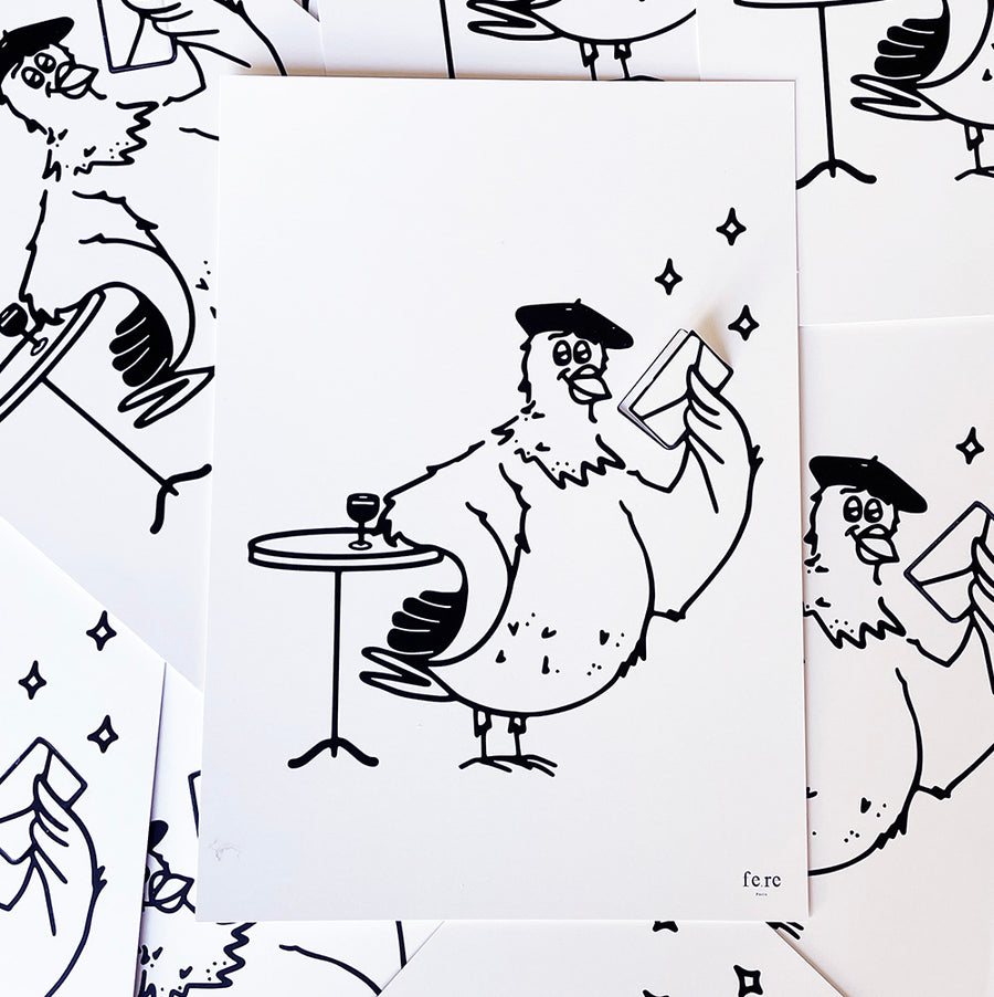 carte de voeux Affiche pop up pigeon saint valentin fere paris