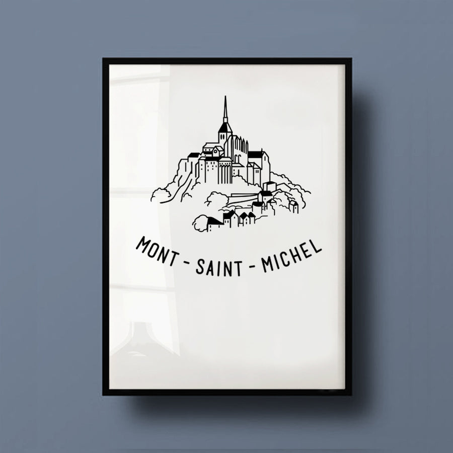 affiche france poster fere paris mont saint michel illustration