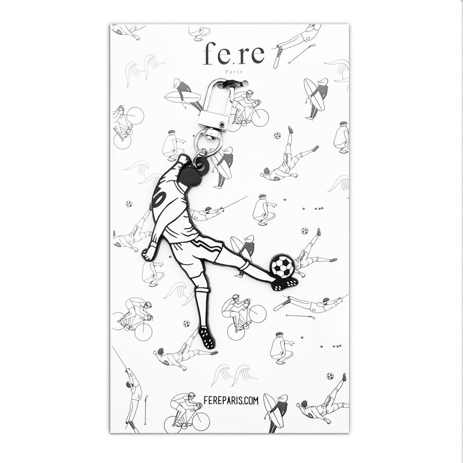 Porte-clé Foot en métal émaillé