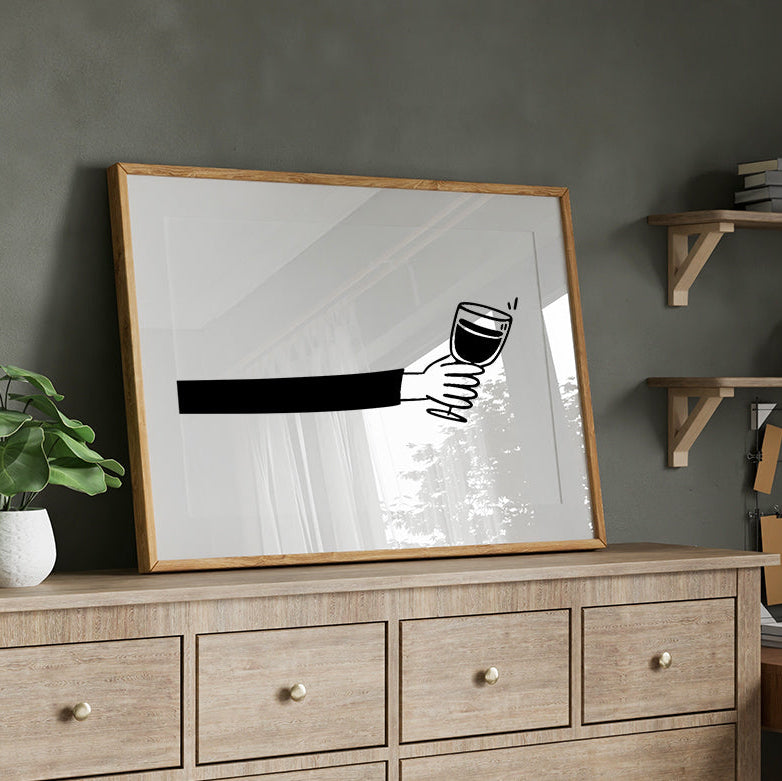 affiches vin boissons tchin sante trinquer fere decoration murale