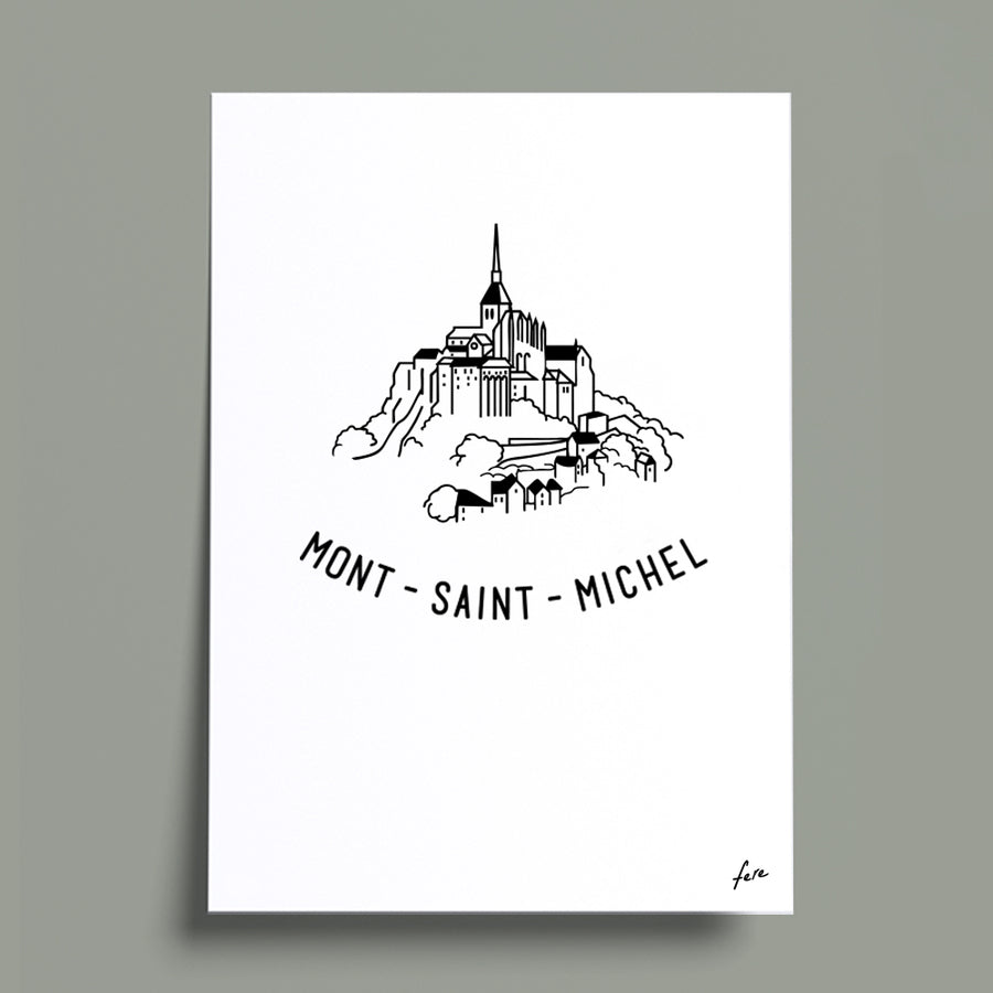 affiche france poster fere paris mont saint michel illustration