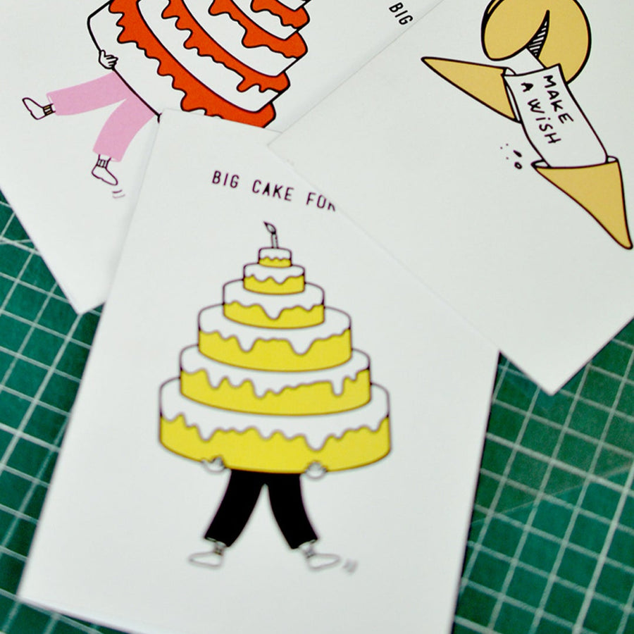 carte de voeux anniversaire gateau fille fere