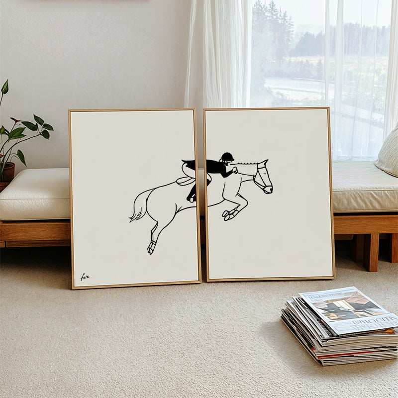  decoration murale fere affiches diptyques appartement equitation