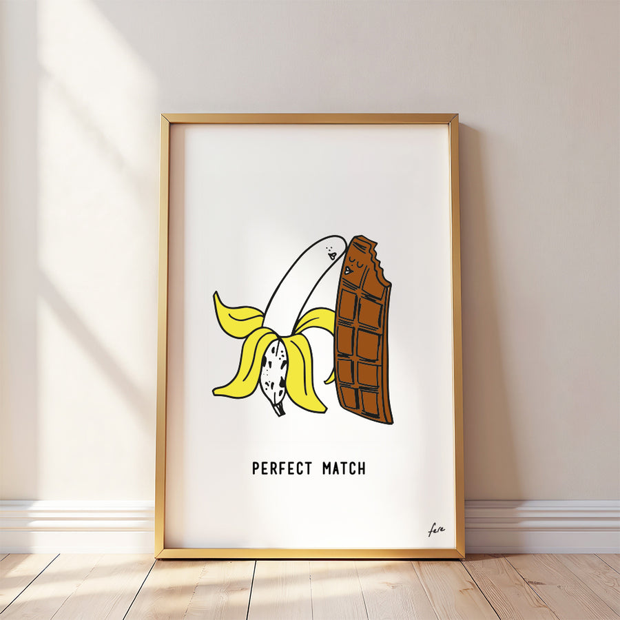 Affiche Perfect match, banane chocolat