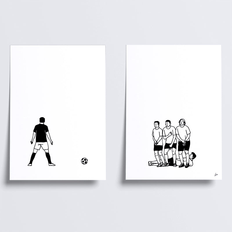 affiche foot coup franc design minimaliste