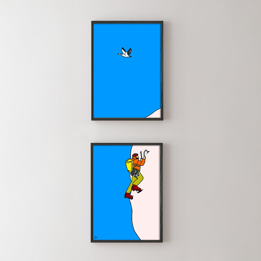 Duo d'affiches colorées les sportifs - Alpinisme