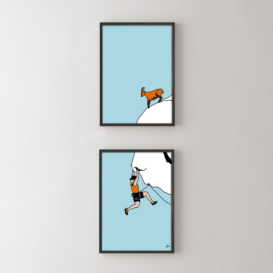 Duo d'affiches colorées les sportifs - Escalade
