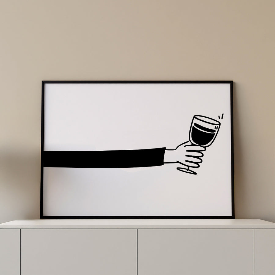 affiches vin boissons tchin sante trinquer fere decoration murale