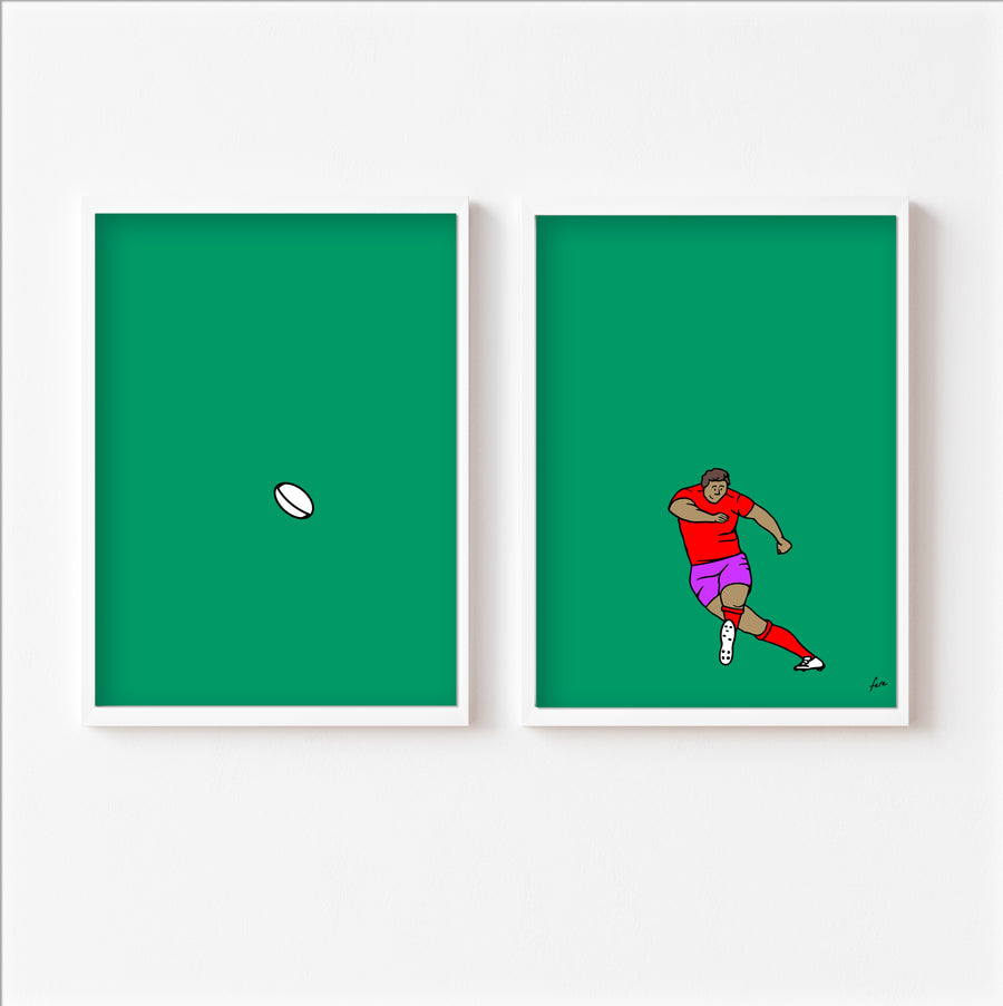Duo d'affiches colorées les sportifs - Rugby