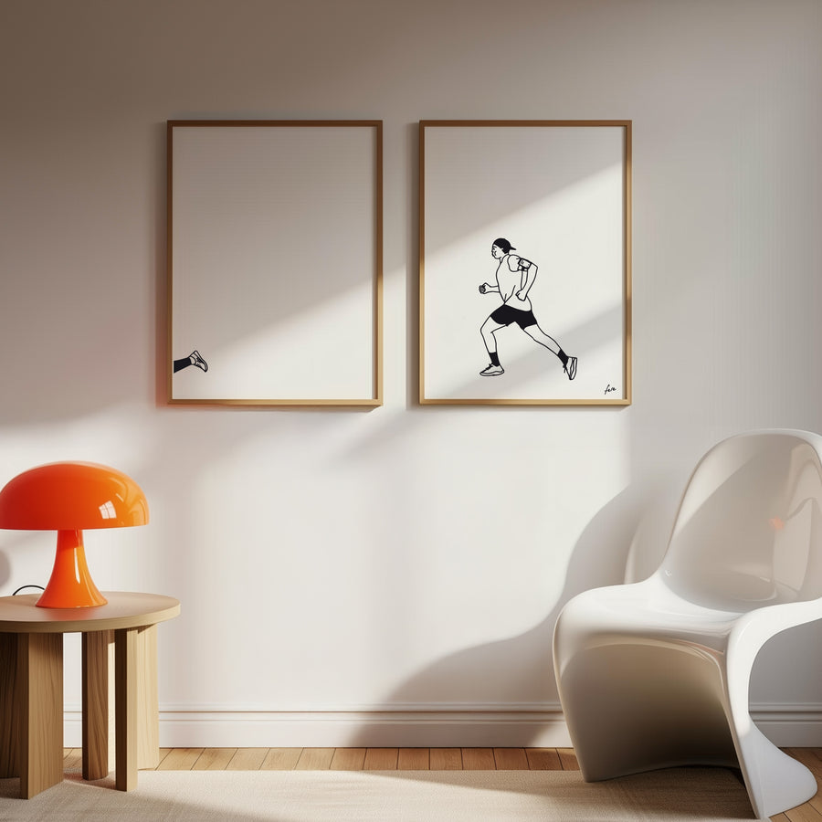  decoration murale fere affiches diptyques appartement course a pied