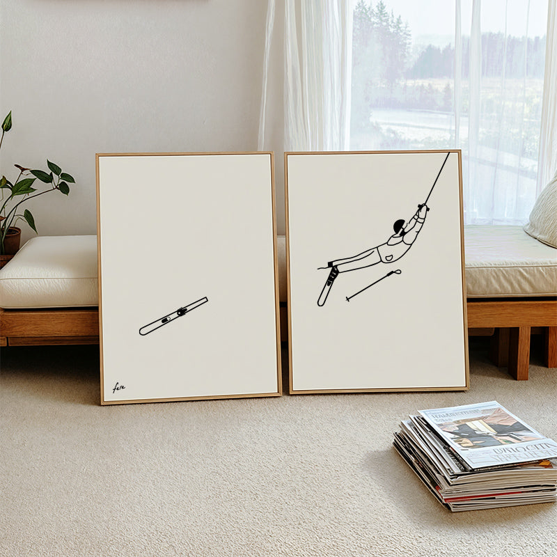  decoration murale fere affiches diptyques appartement ski alpin