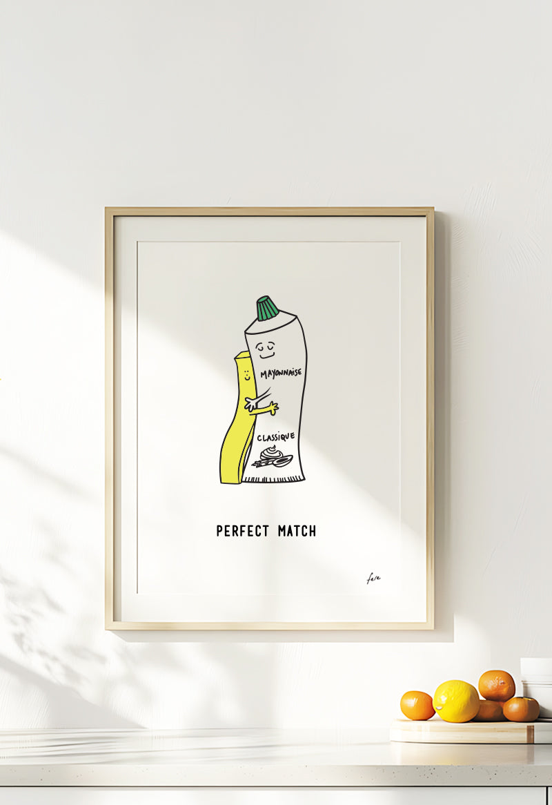 affiche fere decoration murale frite mayonaise food