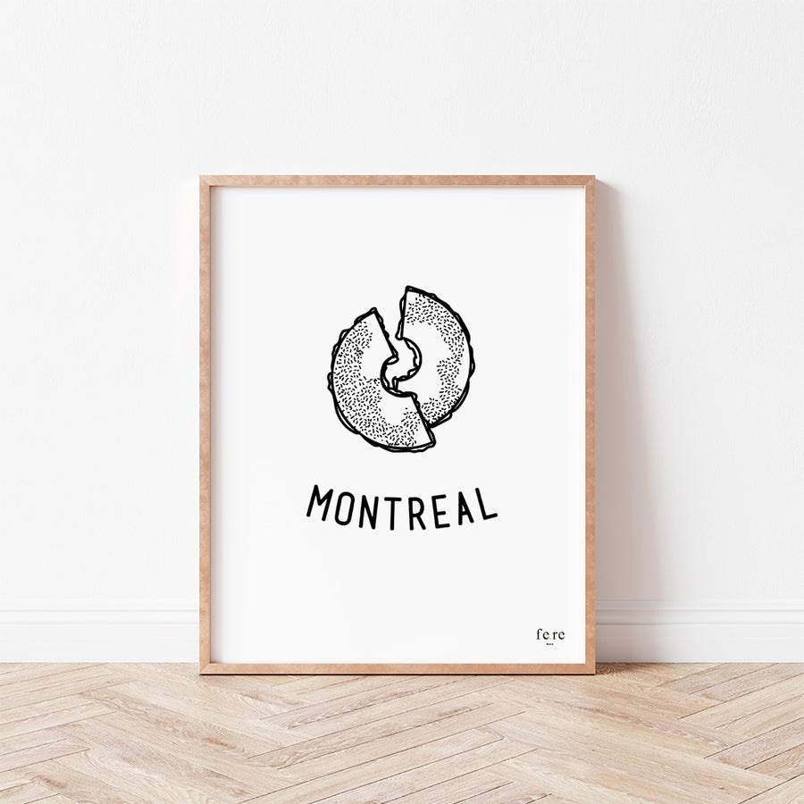 Affiche Monde, Montreal - Fere, illustration et décoration en noir et blanc