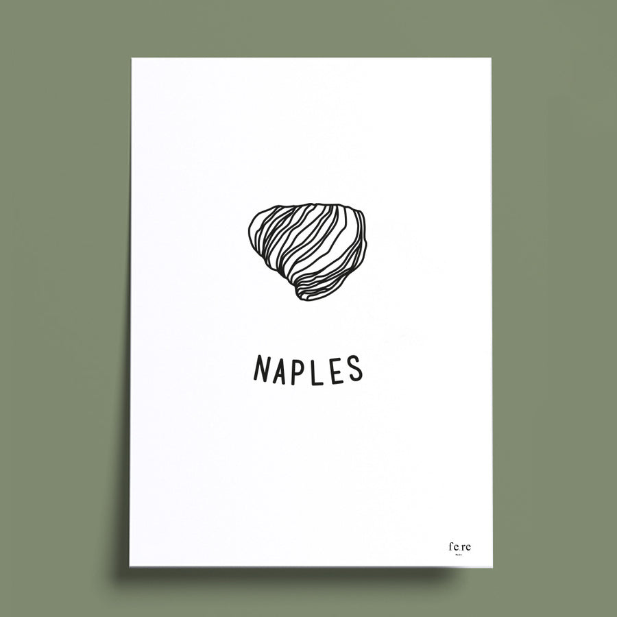 Affiche Monde, Naples - Fere, illustration et décoration en noir et blanc