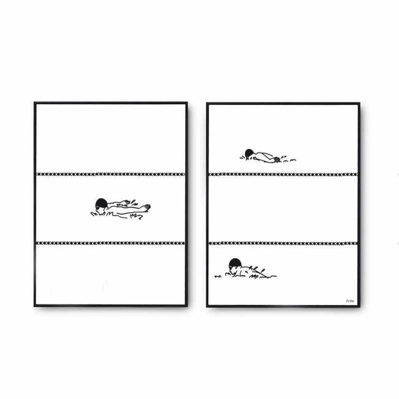 Duo d'affiches les sportifs - Natation papillon