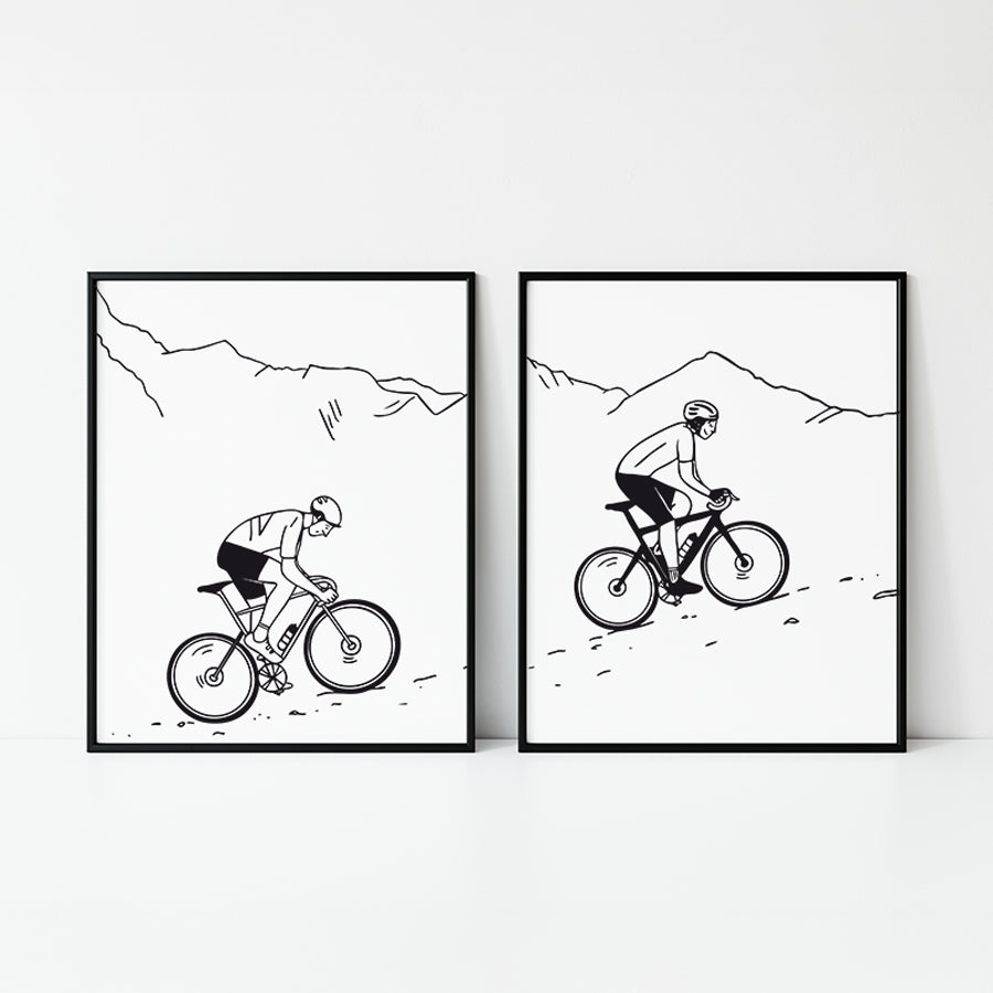 Duo d'affiches les cyclistes grimpeurs