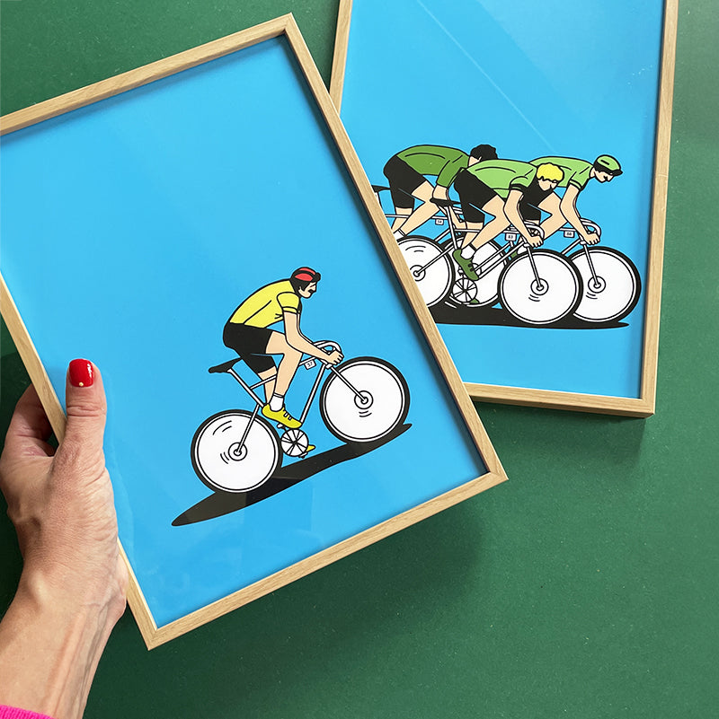 Duo d'affiches colorées les sportifs - Cyclisme