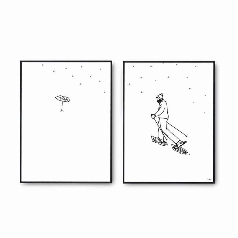 Duo d'affiches les sportifs - Les raquettes et le refuge