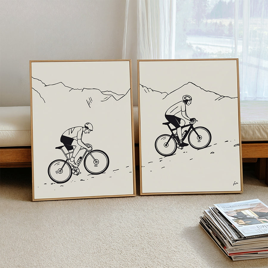 Duo d'affiches les cyclistes grimpeurs