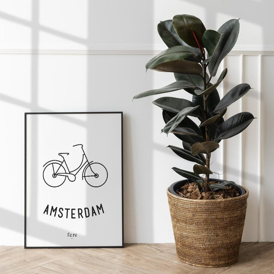 Affiche Monde, Amsterdam - Fere, illustration et décoration en noir et blanc 