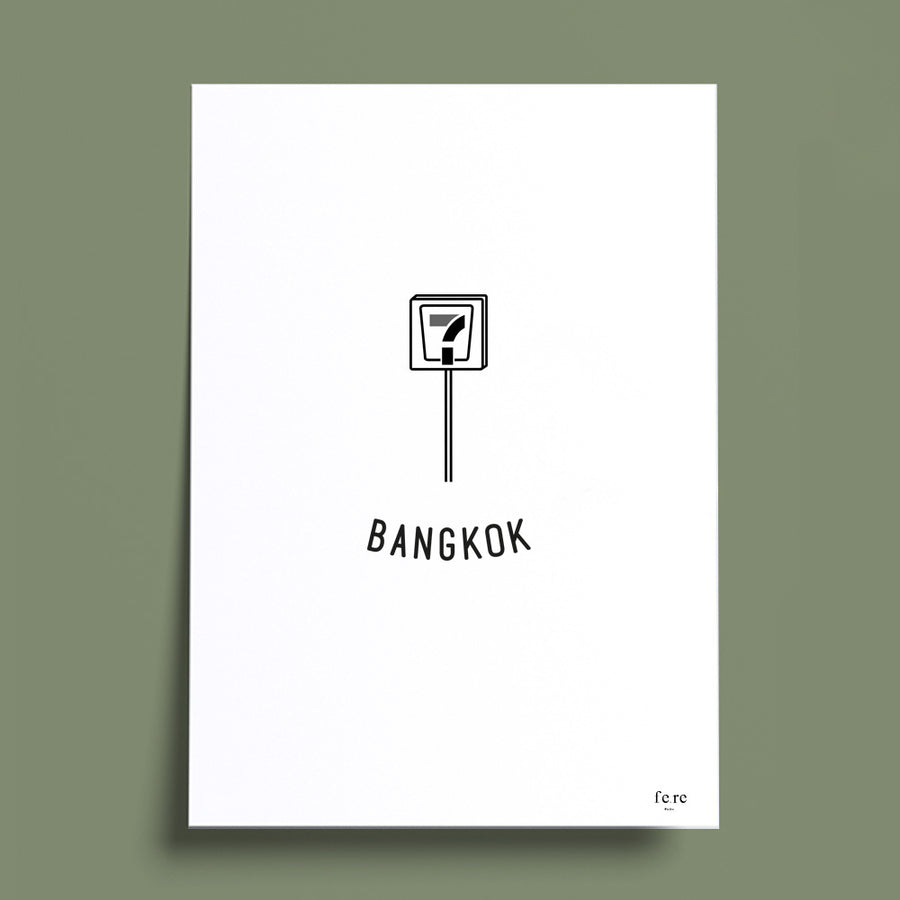 bangkok Affiche Monde Fere, illustration et décoration en noir et blanc