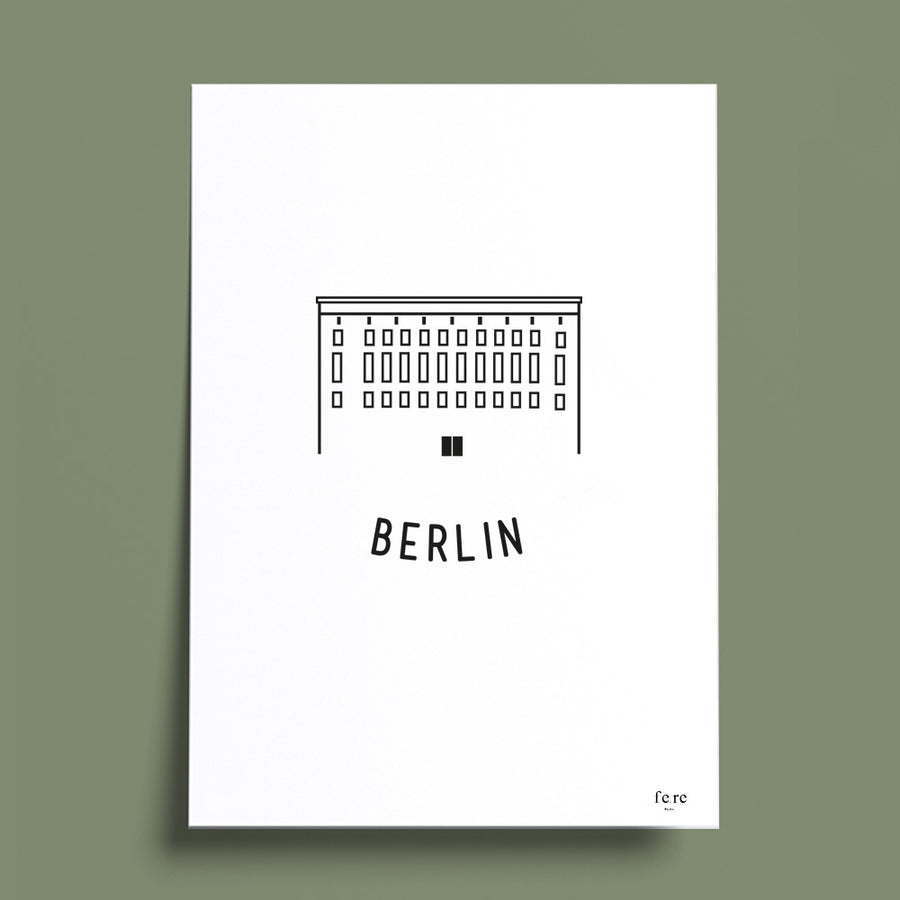 Affiche Monde, Berlin - Fere, illustration et décoration en noir et blanc