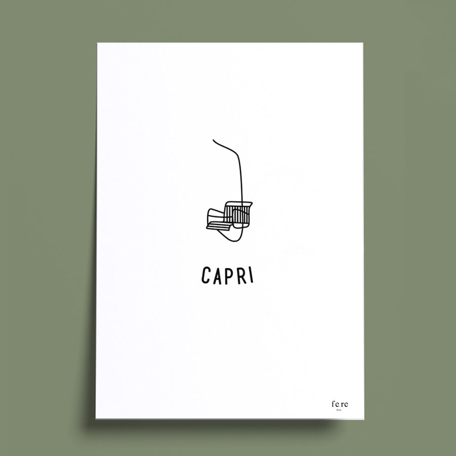 Affiche Monde, Capri - Fere, illustration et décoration en noir et blanc
