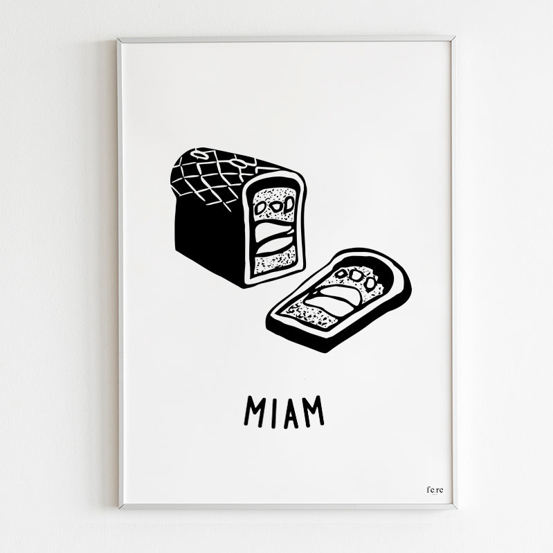 Affiche Miam, le pâté croute, affiche illustration food gastronimie