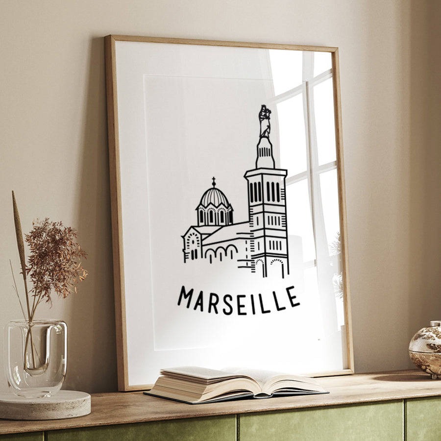 Affiche 50x70 - Le Monde Entier passe par Marseille - Marseille