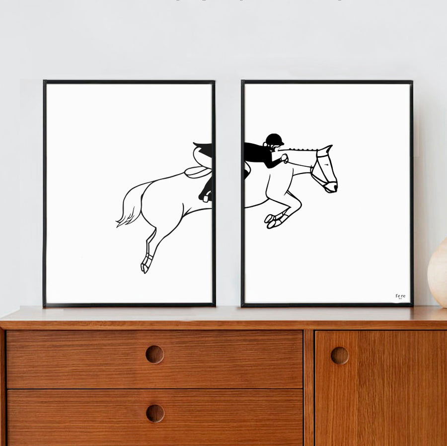 equitation fere illustration sport decoration maison cheval posters