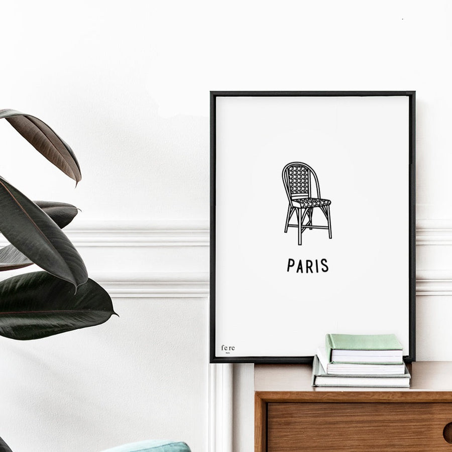 paris chaise terrasse capitale illustration cadre decoration france