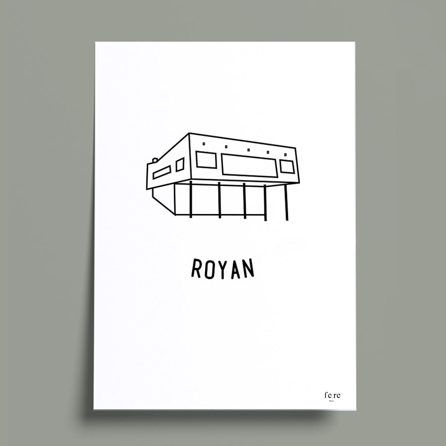 Affiche France, Royan - Fere, illustration et décoration en noir et blanc
