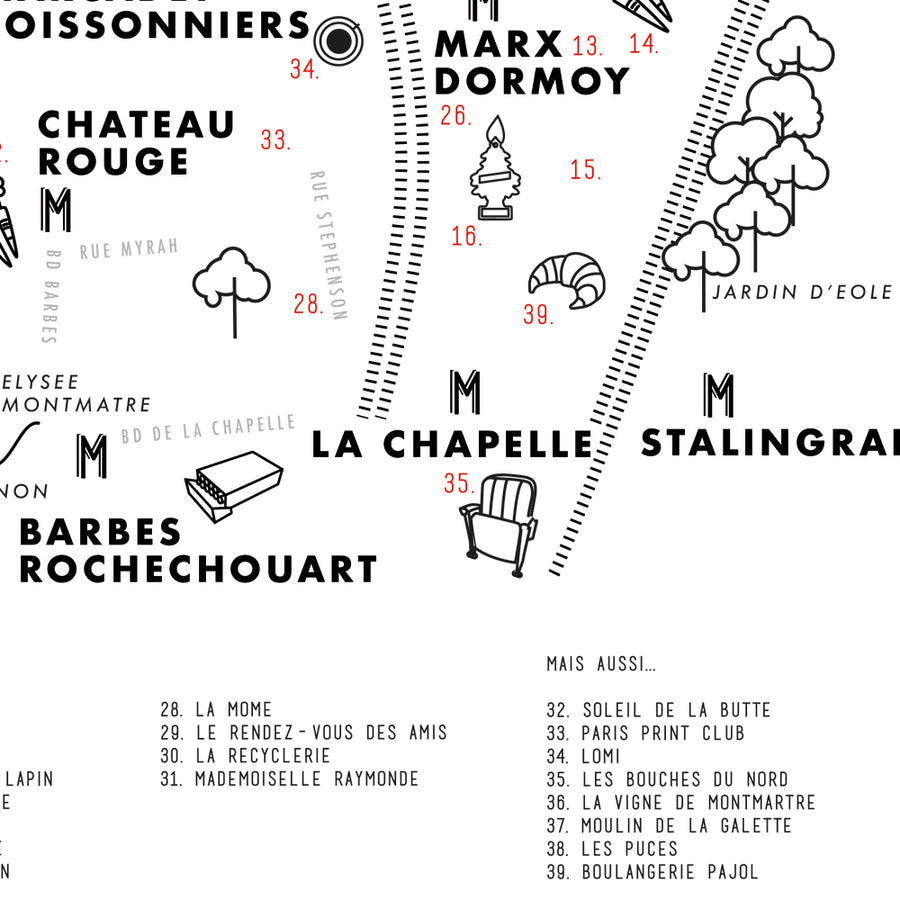 paris 18 eme arrondissement fere illustration plan paris affiche decoration